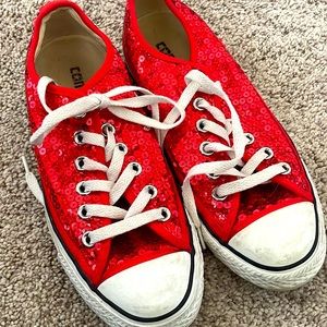 Red sequin converse